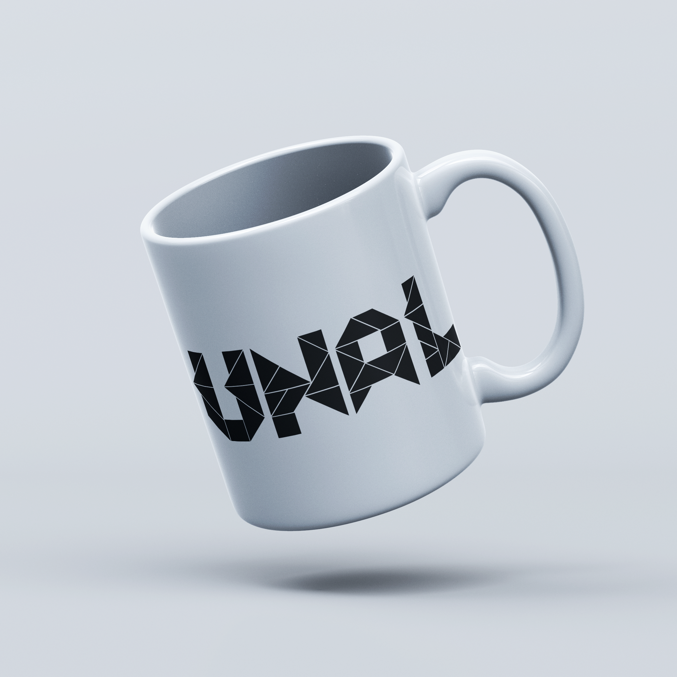 Taza Tangram Blanco y Negro